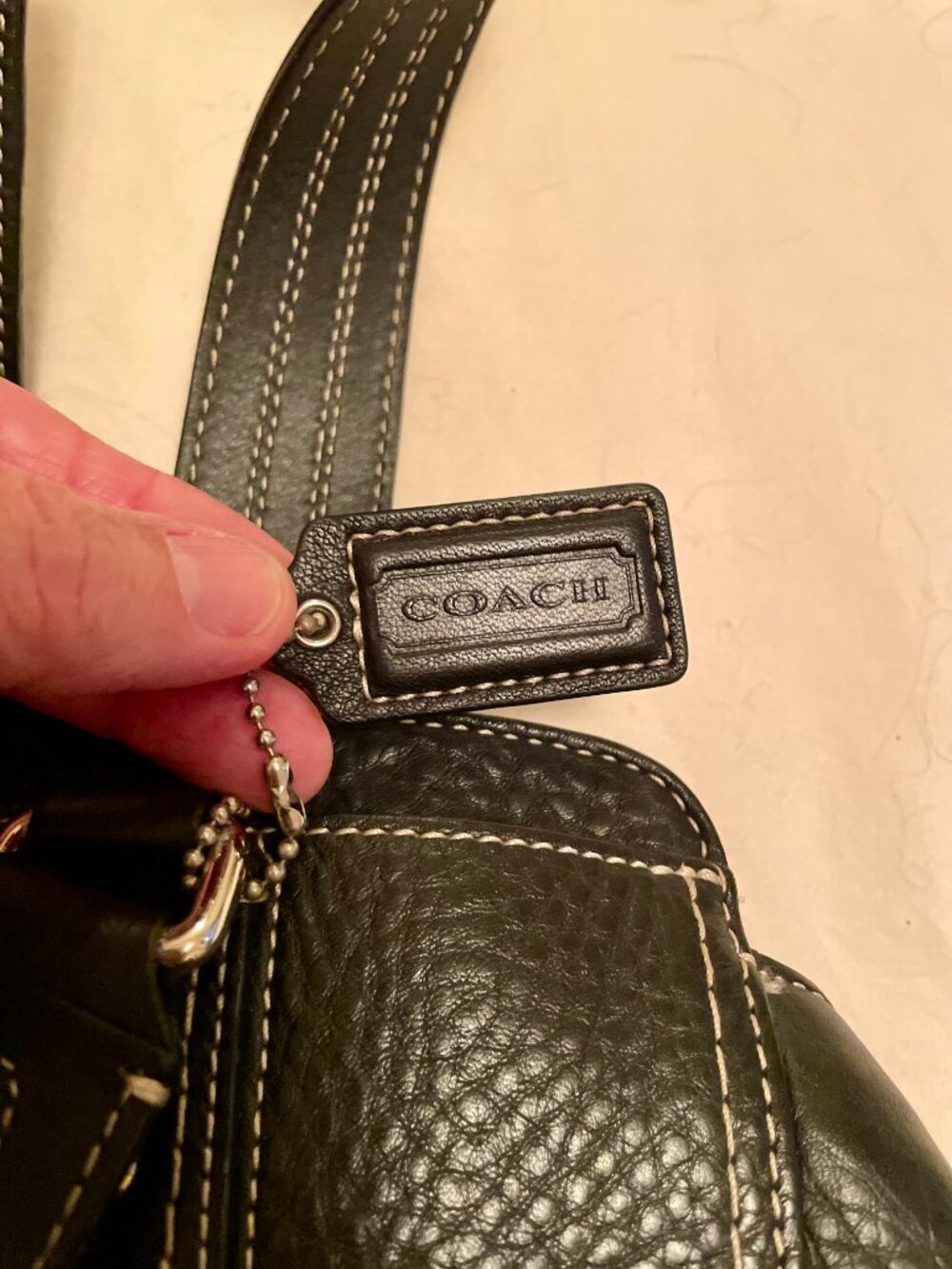 Coach Hampton F13961 Pebbled Leather Satchel Handbag - Picture 5 of 8